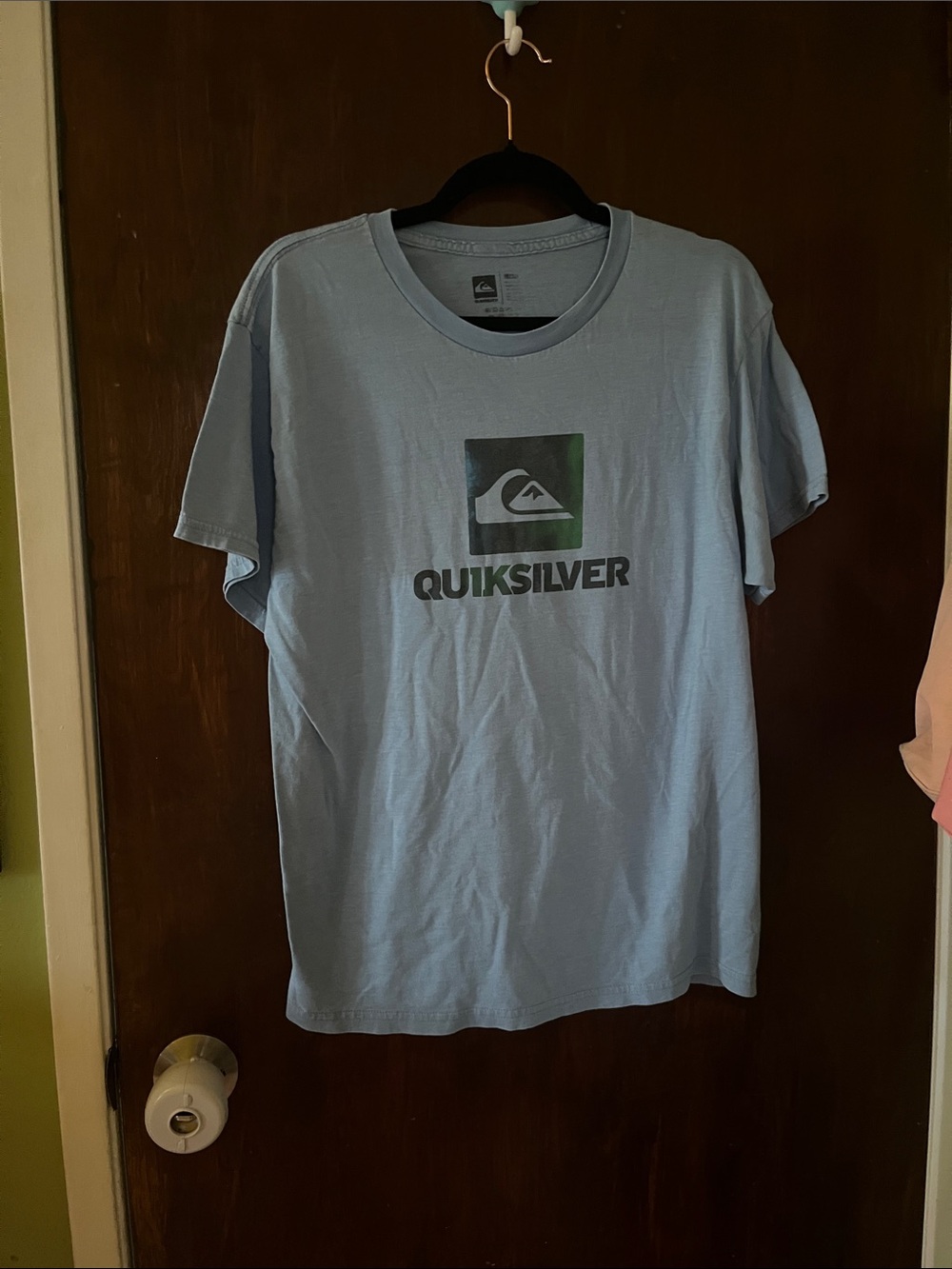 Quiksilver Light Blue Logo Crew Neck Tee